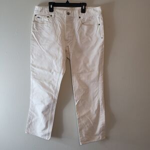 Ralph Lauren Men’s White Straight Jeans 34/28hemmed
